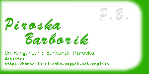 piroska barborik business card